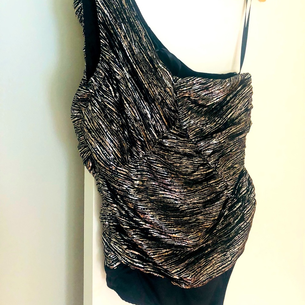 Revolve h:ours Silver One-Shoulder Bodysuit NWT